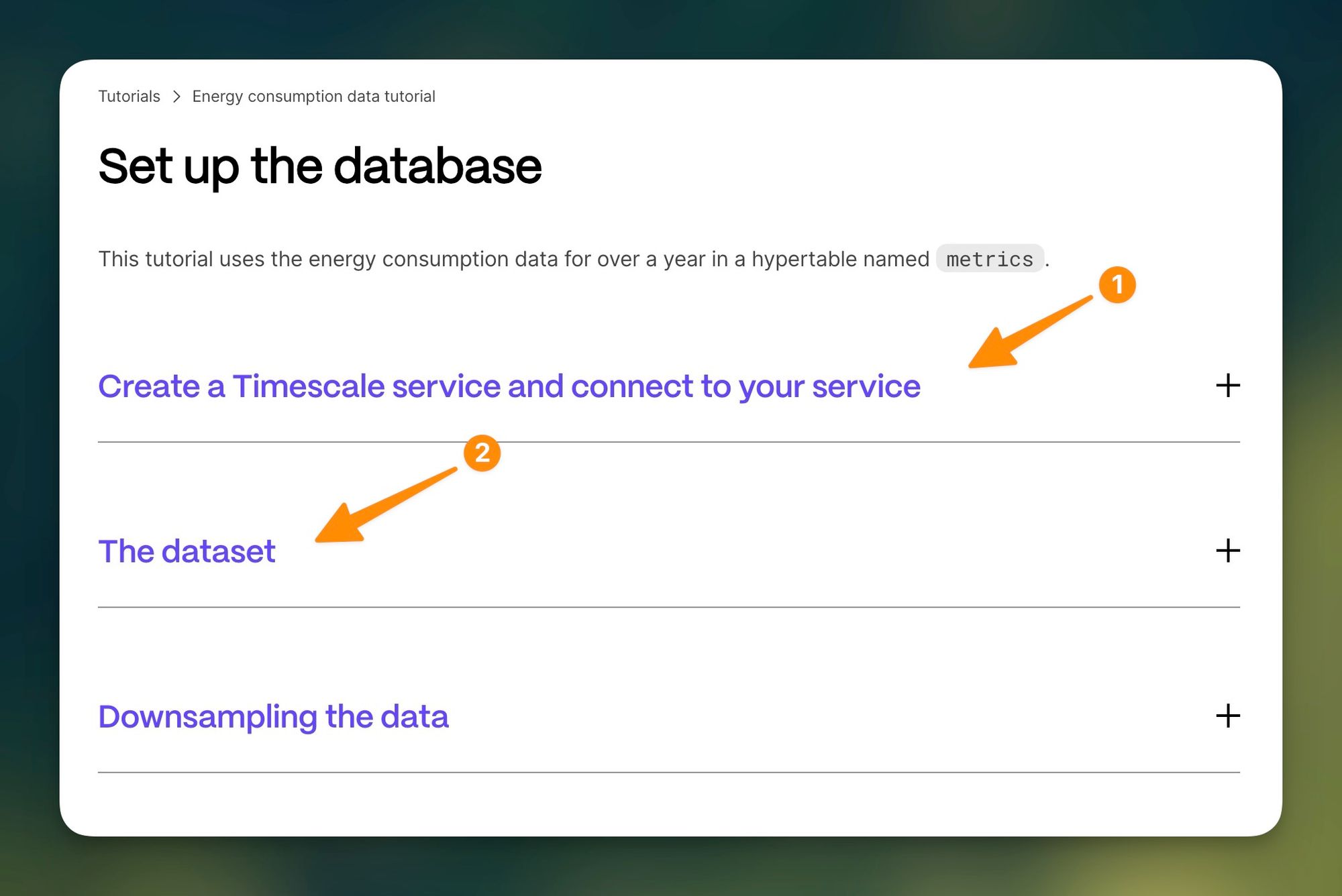 Prepare the service and populate the database with sample data